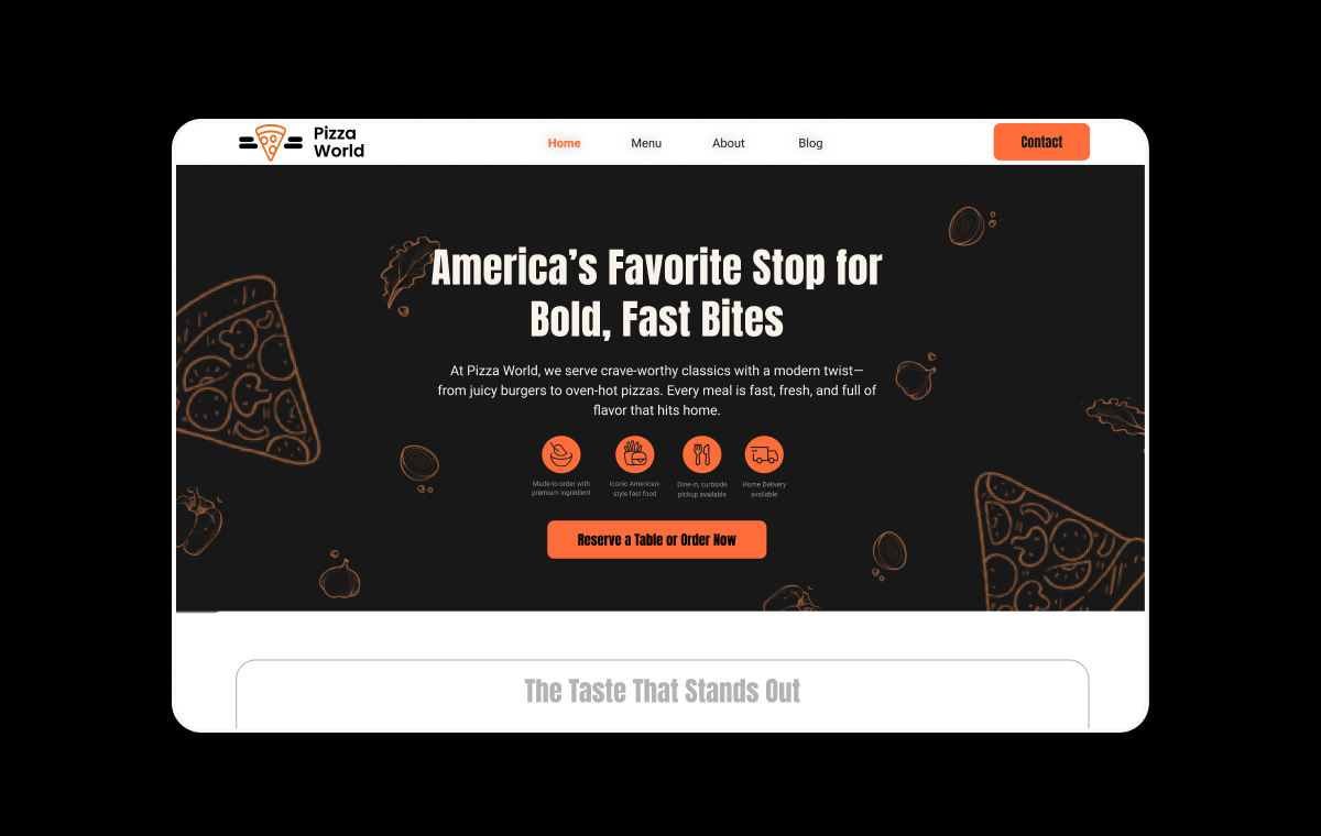 Fast Food Website Design